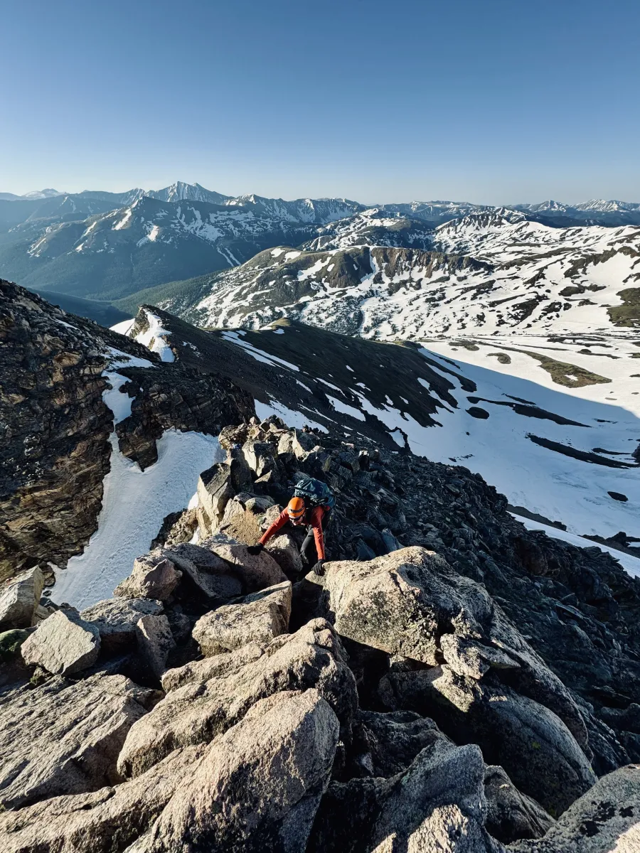 Henry Chapman climbing Citadel Peak, Colorado
